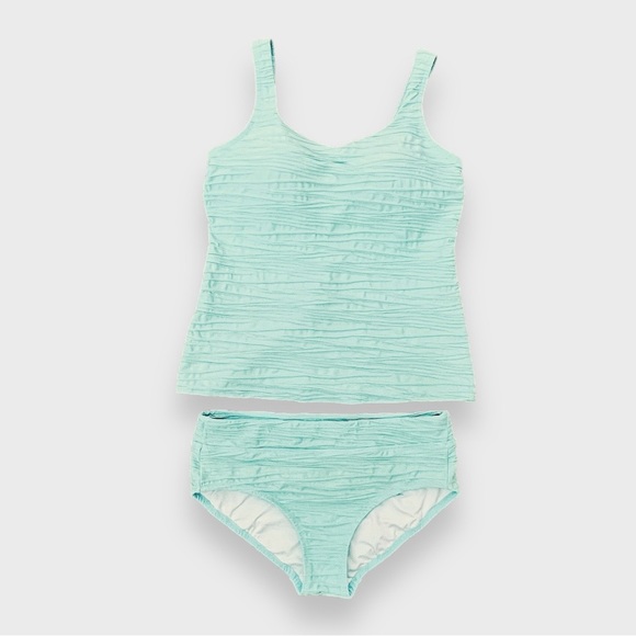 Lands' End Swim Lands End Bathing Suit Top Bottom Size D Sea Foam